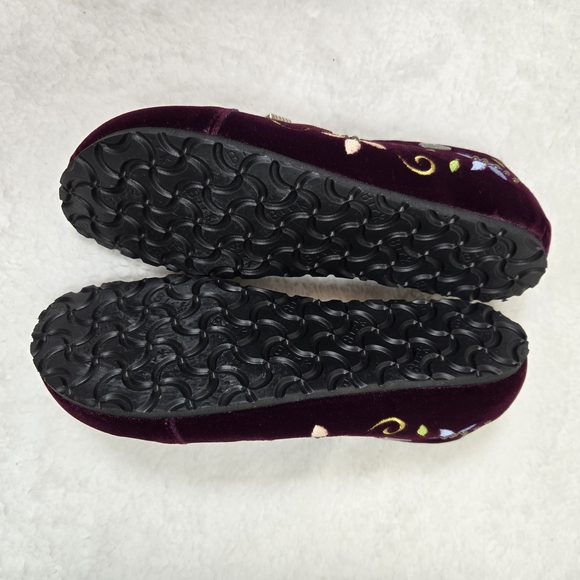 Birkenstock Papillio Embroidered Velvet Flats Shoes EU 39 Purple Floral - Picture 6 of 6